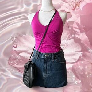 Lands' End Fuchsia Halter Neck Tank Top